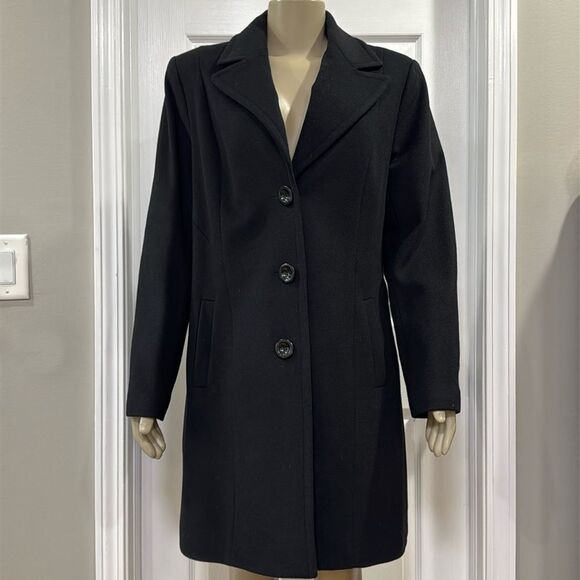 KRISTEN BLAKE STUDIO COLLECTION LAMBSWOOL BLEND COAT. - Picture 1 of 12